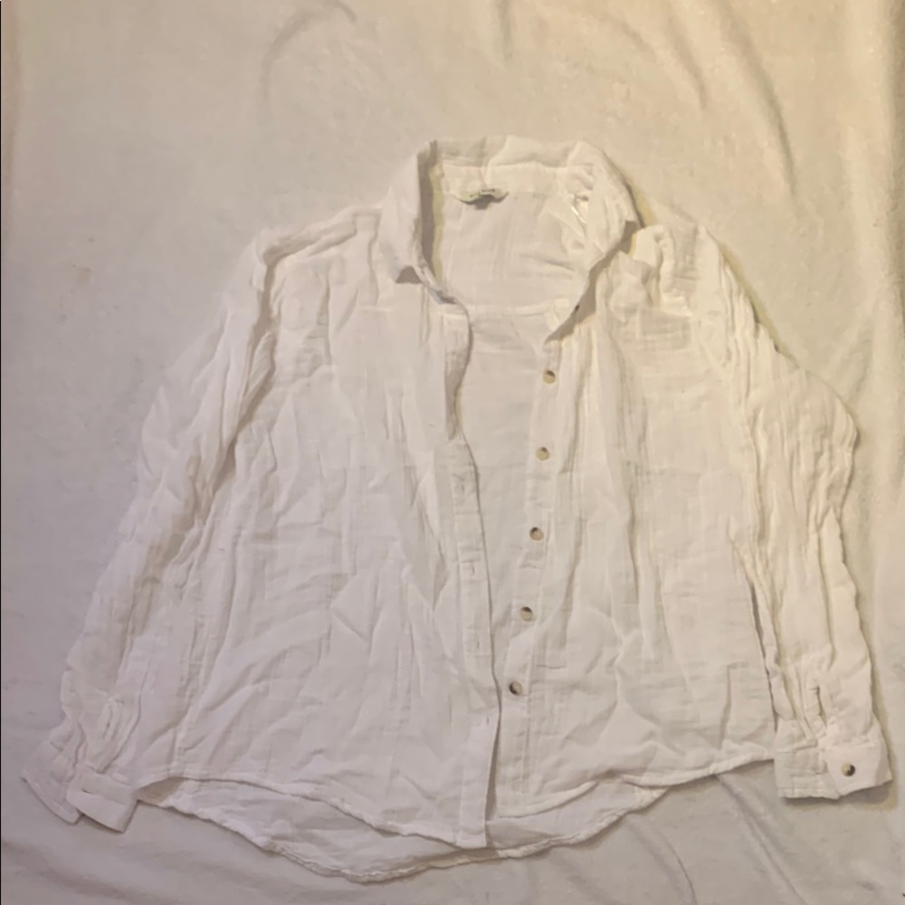 sim and sam white linen button down!!